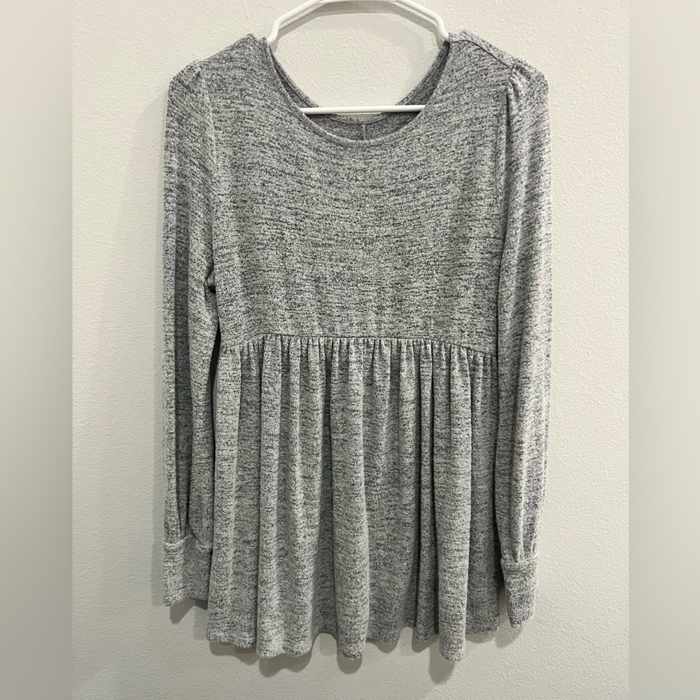 Gray Maternity Babydoll Sweater